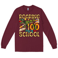 Burgundy roaring in to 100 day of school Long Sleeve Tee - Artiststas