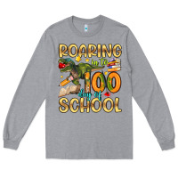 Heather Grey roaring in to 100 day of school Long Sleeve Tee - Artiststas