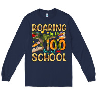 Navy roaring in to 100 day of school Long Sleeve Tee - Artiststas