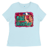 Baby Blue nail hustler serape leopard background Ladies Tee - Artiststas