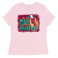 Bubblegum Pink nail hustler serape leopard background Ladies Tee - Artiststas