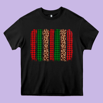 Christmas Glitter Leopard Brushstroke Heavy Core Tee Designed By Adodesignshop