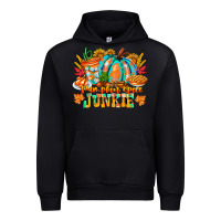 Black Pumpkin Spice Junkie Urban Hoodie - CowhideDigitalArt