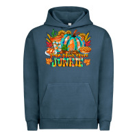Pigment Midnight Navy Pumpkin Spice Junkie Urban Hoodie - CowhideDigitalArt