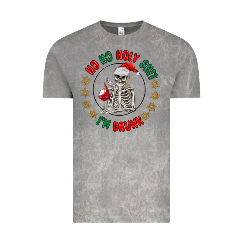 Ho Ho Holly Shit Skeleton Santa Vintage Tee by MaliasSmallBusiness | Teevron