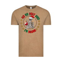 Vintage Coffee ho ho holly shit skeleton santa Vintage Tee - MaliasSmallBusiness