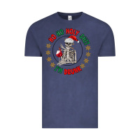 Vintage Denim ho ho holly shit skeleton santa Vintage Tee - MaliasSmallBusiness