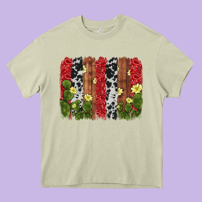 Cactus Cowhide  Brushstroke Heavy Core Tee Designed By Adodesignshop