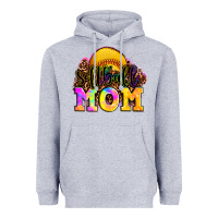 Heather Grey softball mom Heavyweight Hoodie - OliviaCreatesArt