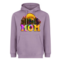 Lavender softball mom Heavyweight Hoodie - OliviaCreatesArt