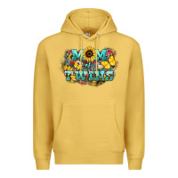 Antique Gold Mom of twins sunflower mothers day Premium Hoodie - HowdyJamesFarm