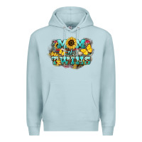 Blue Mist Mom of twins sunflower mothers day Premium Hoodie - HowdyJamesFarm