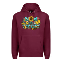 Burgundy Mom of twins sunflower mothers day Premium Hoodie - HowdyJamesFarm