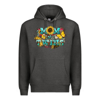 Charcoal Heather Mom of twins sunflower mothers day Premium Hoodie - HowdyJamesFarm
