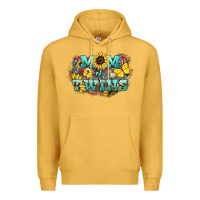 Mustard Mom of twins sunflower mothers day Premium Hoodie - HowdyJamesFarm