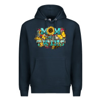 Navy Mom of twins sunflower mothers day Premium Hoodie - HowdyJamesFarm