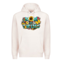 Pale Pink Mom of twins sunflower mothers day Premium Hoodie - HowdyJamesFarm