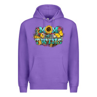 Purple Mom of twins sunflower mothers day Premium Hoodie - HowdyJamesFarm