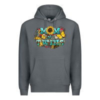 Rock Mom of twins sunflower mothers day Premium Hoodie - HowdyJamesFarm