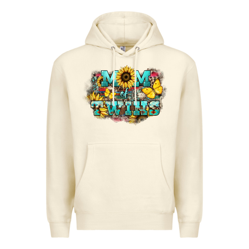 Mom Of Twins Sunflower Mothers Day Premium Hoodie by HowdyJamesFarm | Teevron