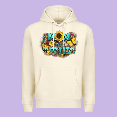 Mom Of Twins Sunflower Mothers Day Premium Hoodie Designed By Howdyjamesfarm