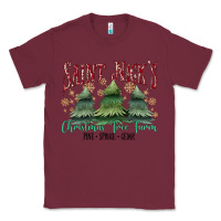 Burgundy Saint Nick's Christmas Tree Farm Classic Tee - MaliasSmallBusiness