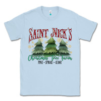Dusty Blue Saint Nick's Christmas Tree Farm Classic Tee - MaliasSmallBusiness