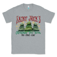 Heather Grey Saint Nick's Christmas Tree Farm Classic Tee - MaliasSmallBusiness