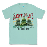 Seafoam Saint Nick's Christmas Tree Farm Classic Tee - MaliasSmallBusiness