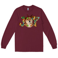 Burgundy shiba inu christmas joy Long Sleeve Tee - RanaPortraitStore