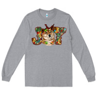 Heather Grey shiba inu christmas joy Long Sleeve Tee - RanaPortraitStore