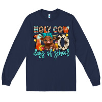 Navy holy cow 100 days of school Long Sleeve Tee - Artiststas
