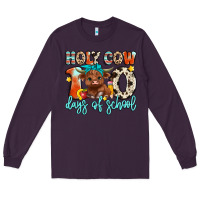 Plum holy cow 100 days of school Long Sleeve Tee - Artiststas