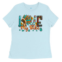 Baby Blue love my tribe native american indian headdress Ladies Tee - Artiststas