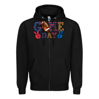 Black Game day red and blue Zipper Hoodie - HowdyJamesFarm