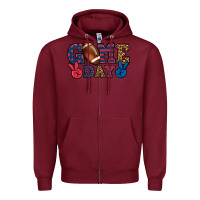 Burgundy Game day red and blue Zipper Hoodie - HowdyJamesFarm