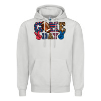 Dove Grey Game day red and blue Zipper Hoodie - HowdyJamesFarm