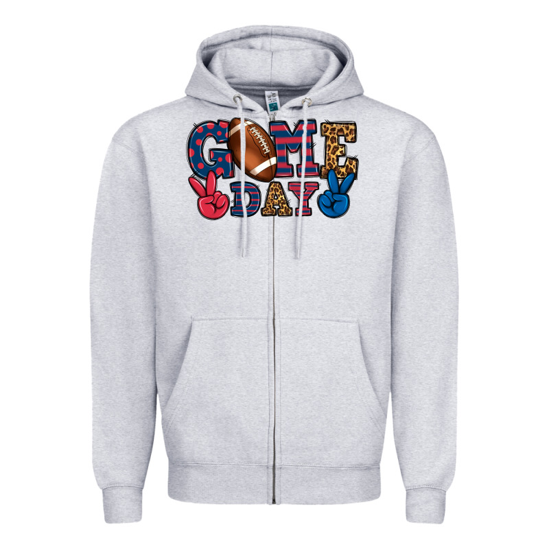 Game Day Red And Blue Zipper Hoodie by HowdyJamesFarm | Teevron