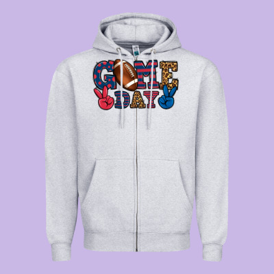 Game Day Red And Blue Zipper Hoodie Designed By Howdyjamesfarm