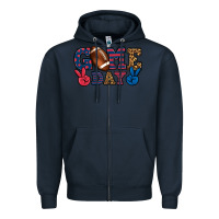 Navy Game day red and blue Zipper Hoodie - HowdyJamesFarm