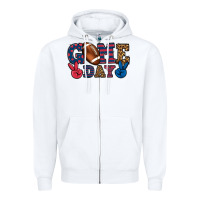 White Game day red and blue Zipper Hoodie - HowdyJamesFarm