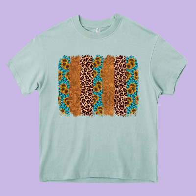 Leopard Gemstone Brushstroke Heavy Core Tee Designed By Adodesignshop