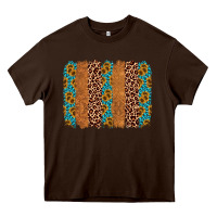 Chocolate Brown leopard gemstone brushstroke Heavy Core Tee - AdoDesignShop