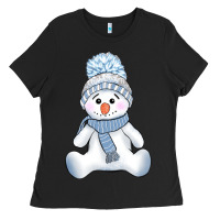 Black winter snowman Ladies Tee - AdoDesignShop