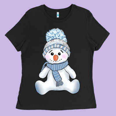 Winter Snowman Ladies Tee Designed By Adodesignshop