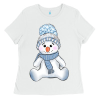White winter snowman Ladies Tee - AdoDesignShop