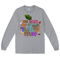 Heather Grey 100 days of doing teacher stuff Long Sleeve Tee - Artiststas