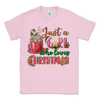 Bubblegum Pink Pink Just a girl who loves Christmas Classic Tee - NancyCooperArtShop