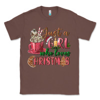Chestnut Pink Just a girl who loves Christmas Classic Tee - NancyCooperArtShop