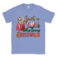 Colony Blue Pink Just a girl who loves Christmas Classic Tee - NancyCooperArtShop